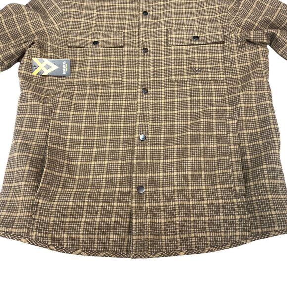 Hawx Work Gear Shacket Mens XL Brown Plaid Sherpa Lined Pockets Snap Button - Picture 13 of 16